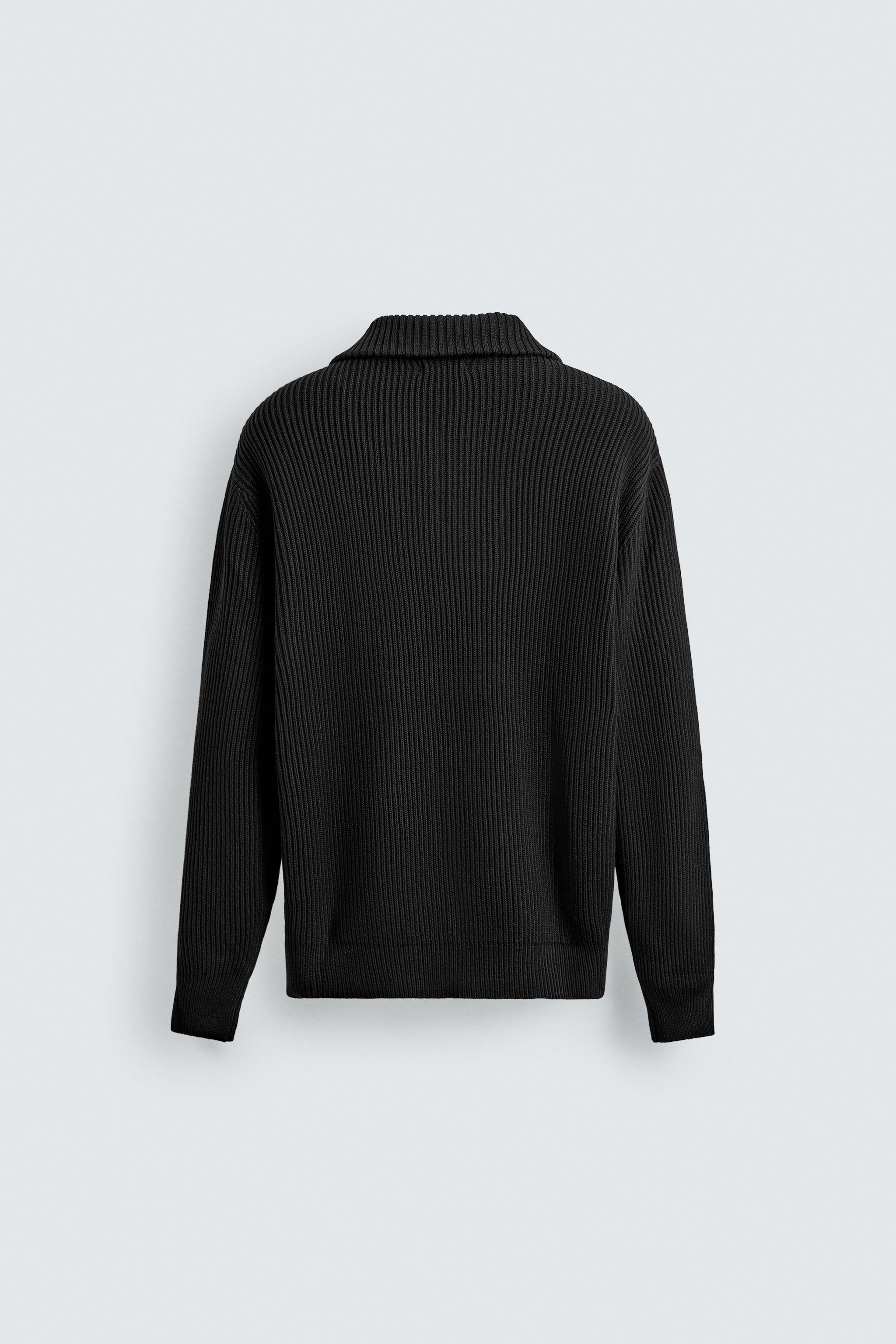 PURL KNIT QUARTER-ZIP SWEATER